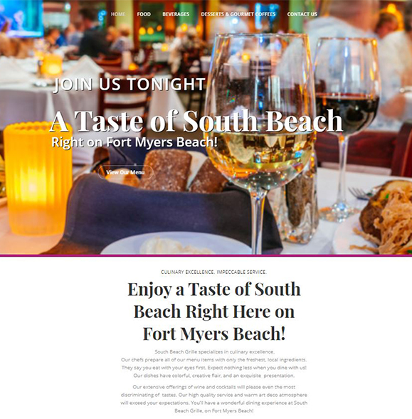 Website Design-S2R Studios-South Beach Grille